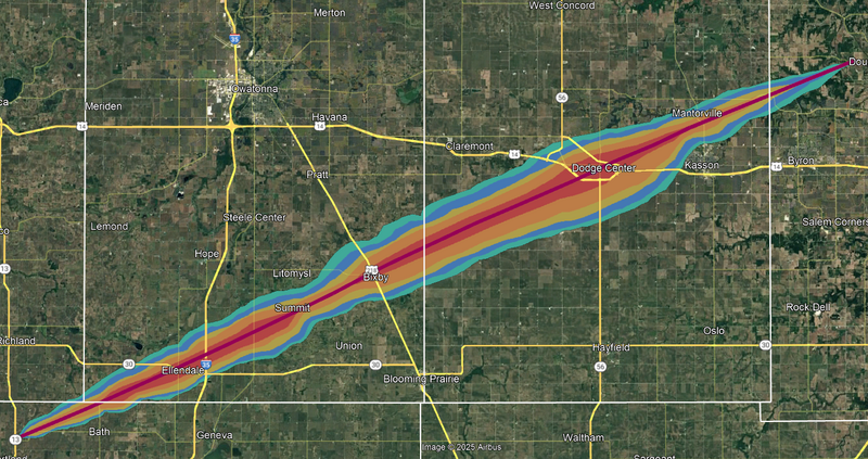 File:2030 Dodge Center MN tornado path.png